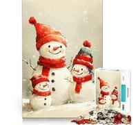 Puzzle da 1000 pezzi con scena invernale di una famiglia di pupazzi di neve, ideale per adolescenti Gioco di logica e relax, con tagli precisi (50x75cm)