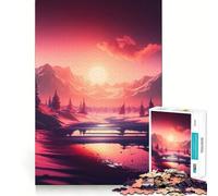 Puzzle da 1000 pezzi con scena invernale innevata e mistica, ideale per adolescenti Rafforza la memoria, rilassante e divertente Bordi lisci Lista dei desideri di Babbo Natale (50x75cm)