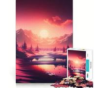 Puzzle da 1000 pezzi con scena invernale mistica e innevata, ideale per ragazzi Gioco di logica, perfetto per le giornate calde Pezzo da collezione artistico dal taglio preciso (38x52cm)