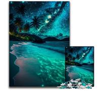 Puzzle da 1000 pezzi con scena notturna sulla spiaggia, puzzle difficili per adulti, fai da te, regalo per la casa, rompicapo per adulti, 50x75CM/19,68x29,52 pollici