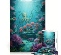 Puzzle da 1000 pezzi con scena sottomarina, polpo e corallo, ideale per adolescenti, per un allenamento mentale rilassante e un hobby perfetto, regalo di Natale (38x52cm)