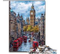 Puzzle da 1000 pezzi con scene di strada della città di Londra, puzzle difficili per adulti, 50x75cm, rompicapo e decorazioni per la casa, regalo perfetto per le vacanze