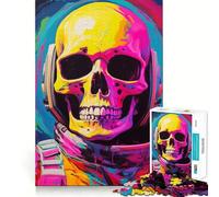 Puzzle da 1000 pezzi con scheletro astronauta per adolescenti, gioco cognitivo, per un divertimento lento, bordo premium, scegli il desiderio di Babbo Natale 38x26cm