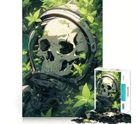 Puzzle da 1000 pezzi con scheletro astronauta per adulti, gioco di logica puro, divertimento rilassante, tagli netti, 50x75cm