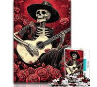Puzzle da 1000 pezzi con scheletro che suona il pianoforte, per adolescenti, 1000 pezzi, gioco stimolante e regalo di Babbo Natale segreto per famiglie, 50x75cm