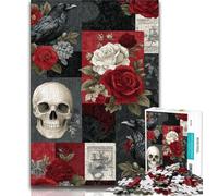Puzzle da 1000 pezzi con scheletro di corvo per adulti e adolescenti, giocattoli avvincenti per la decorazione della casa, sfida all'intelligenza cerebrale, 50x75cm