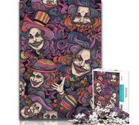 Puzzle da 1000 pezzi con scheletro di pagliaccio per adulti, gioco educativo e sfida giocattolo, ideale come regalo per tutta la famiglia (38x26cm)