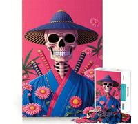 Puzzle da 1000 pezzi con scheletro di samurai per adulti, ideale per migliorare la memoria, per un piacevole momento di relax, un'attività di assemblaggio e un pezzo da collezione (38x26cm)