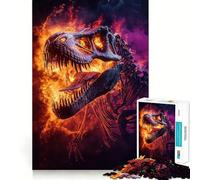 Puzzle da 1000 pezzi con scheletro di Tyrannosaurus Rex, gioco con bordi perfetti, gioco cognitivo divertente, gioco lento, divertente, decorazione natalizia (38x52cm)