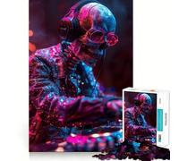 Puzzle da 1000 pezzi con scheletro DJ per adulti, gioco di logica e logica, antistress, taglio preciso, 50x75cm