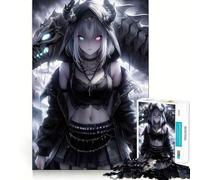 Puzzle da 1000 pezzi con scheletro drago e ragazza, per adulti Gioco stimolante e divertente, taglio preciso, regalo speciale 38x52cm