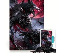 Puzzle da 1000 pezzi con scheletro e lupo della luna di sangue, ideale per adulti, un regalo che stimola la mente, un'attività rilassante e un'esperienza artistica memorabile 38x26cm