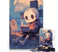 Puzzle da 1000 pezzi con scheletro giocatore nel cimitero per adulti, ideale per alleviare lo stress, con incastri precisi e immagini di Babbo Natale 50x75cm