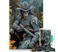 Puzzle da 1000 pezzi con scheletro guerriero samurai per adolescenti, gioco per l'esercizio mentale, relax, design, assemblaggio, lista dei desideri di Babbo Natale 38x26cm