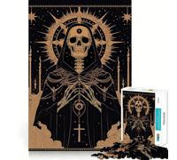 Puzzle da 1000 pezzi con scheletro in tunica nera per adolescenti, ideale per migliorare la memoria, per un relax divertente e ottenere un'opera d'arte di grande effetto 50x75cm