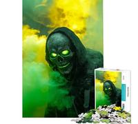Puzzle da 1000 pezzi con scheletro nel fumo sfida di intelligenza giocattolo coinvolgente gioco pratico regalo di compleanno regalo per il Secret Santa (dimensioni 38x26cm)