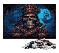 Puzzle da 1000 pezzi con scheletro pirata, attività stimolante per tutta la famiglia, sfida per il cervello, regalo perfetto per adolescenti, 26X38CM/10,23x14,96 pollici.