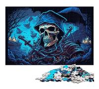 Puzzle da 1000 pezzi con scheletro pirata, attività stimolante per tutta la famiglia, sfida per il cervello, regalo perfetto per adolescenti, 26X38CM/10,23x14,96 pollici.