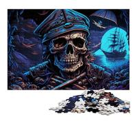 Puzzle da 1000 pezzi con scheletro pirata, attività stimolante per tutta la famiglia, sfida per il cervello, regalo perfetto per adolescenti, 26X38CM/10,23x14,96 pollici.