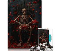 Puzzle da 1000 pezzi con scheletro umano per adulti e ragazzi, difficile da completare ma divertente e umoristico, con poster abbinato e foglio di quiz, 38x26cm