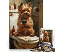 Puzzle da 1000 pezzi con Schnauzer che fa la cacca, ideale per adolescenti, gioco di logica, leggero e rilassante, con taglio liscio, decorazione da parete (38x26cm)
