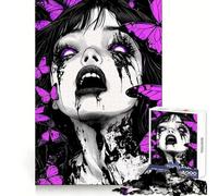 Puzzle da 1000 pezzi con sciame di farfalle e atmosfere gotiche per adulti, esercizio mentale, divertimento rilassante, incastro perfetto, ottimo regalo (50x75cm)