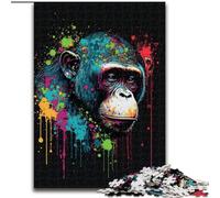 Puzzle da 1000 pezzi con scimmiette da dipingere per adolescenti, attività divertenti da fare a casa, regalo di compleanno, regalo da viaggio (50x75cm)