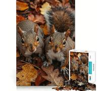 Puzzle da 1000 pezzi con scoiattoli che coinvolgono giocosamente gli adulti, un gioco per esercitare la mente e rilassare, ideale come regalo di Babbo Natale 38x26cm