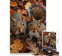Puzzle da 1000 pezzi con scoiattoli che giocano, ideale per ragazzi, per costruire la memoria e giocare in casa Taglio fine Babbo Natale, scegli il tuo desiderio 38x52cm
