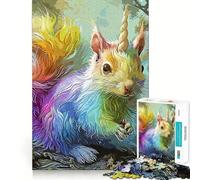 Puzzle da 1000 pezzi con scoiattolo e unicorno per adolescenti, gioco per lo sviluppo delle capacità cognitive, design rilassante, assemblaggio, regalo premuroso 38x26cm