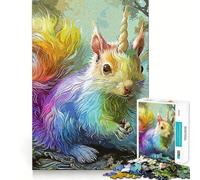Puzzle da 1000 pezzi con scoiattolo e unicorno per adulti e ragazzi, gioco mentale rilassante, taglio di alta qualità, regalo sentito 50x75cm