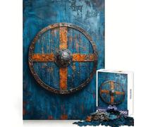Puzzle da 1000 pezzi con scudo vichingo per adolescenti, ideale per il benessere mentale, il relax e la perfetta combinazione di colori Regalo perfetto (38x26cm)