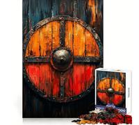 Puzzle da 1000 pezzi con scudo vichingo per adulti, ideale per il benessere mentale, il relax e il tempo libero, perfetto per le festività (50x75cm)