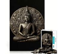 Puzzle da 1000 pezzi con scultura di Buddha sereno per adolescenti, gioco stimolante per la mente, hobby tranquillo, taglio preciso, regalo stagionale (50x75cm)