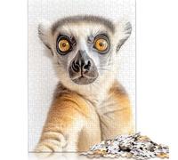 Puzzle da 1000 pezzi con selfie del curioso lemure dalla coda ad anelli per adulti, puzzle per adolescenti, puzzle rompicapo per adulti, 1000 pezzi (75x50 cm)