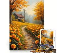 Puzzle da 1000 pezzi con sentiero autunnale in stile rustico per adolescenti, ideale per sviluppare le capacità mentali, favorire la calma e il relax Un regalo perfetto (38x52cm)