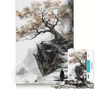 Puzzle da 1000 pezzi con sentiero di montagna e albero, ideale per adolescenti, stimola la memoria, riduce lo stress e crea un'immagine tridimensionale da appendere al muro (38x26cm)