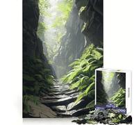 Puzzle da 1000 pezzi con sentiero di pietra nella foresta per adulti, gioco di allenamento mentale, divertente da costruire insieme, taglio di precisione, 38x26cm