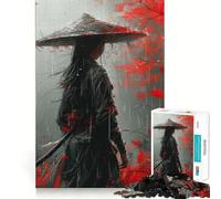 Puzzle da 1000 pezzi con serena donna samurai e ragazza, ideale per adulti, per rafforzare la memoria, per il tempo libero e il divertimento, con bordi di qualità, elegante regalo (38x26cm)