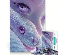 Puzzle da 1000 pezzi con serpente bianco e ragazza,divertente per allenare la mente,con incastri precisi e senza spazi vuoti,ideale per creare un legame speciale con i propri cari (38x52cm)