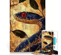 Puzzle da 1000 pezzi con serpente blu e occhio rosso,giunture precise,divertente,stimolante per la mente,ideale per rilassarsi,regalo di compleanno 38x52cm