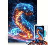 Puzzle da 1000 pezzi con serpente cyberpunk al neon per adolescenti, gioco di intelletto, momento di condivisione, taglio di qualità, regalo memorabile (50x75cm)