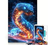 Puzzle da 1000 pezzi con serpente cyberpunk al neon per adolescenti, ideale per migliorare la memoria, rilassante e divertente, con design da assemblare e un regalo elegante (38x26cm)