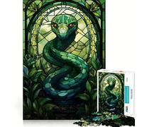 Puzzle da 1000 pezzi con serpente in vetro colorato per adolescenti Il puzzle migliora la memoria, crea un'atmosfera accogliente e rilassante Taglio preciso Regalo festivo (38x52cm)