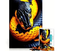 Puzzle da 1000 pezzi con serpente nero e giallo, ideale per ragazzi, gioco di abilità mentale, svago e divertimento, design elegante, regalo 50x75cm