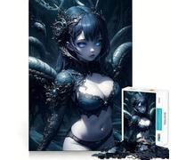 Puzzle da 1000 pezzi con serpente, rettile e ragazza anime per adolescenti, per migliorare la memoria, il legame familiare, bordi precisi, regalo premuroso (38x52cm)