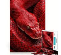 Puzzle da 1000 pezzi con serpente rosso in primo piano ideale per adolescenti gioco stimolante per l'intelletto e il relax mentale con taglio di qualità perfetto come regalo per le vacanze (50x75cm)