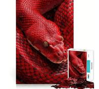 Puzzle da 1000 pezzi con serpente rosso in primo piano per adulti, stimolante per la mente e per il relax, con bordi precisi (38x26cm)