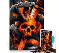 Puzzle da 1000 pezzi con serpente, teschio e spada per adolescenti, gioco di logica, momento di pace, taglio perfetto, lista dei desideri di Babbo Natale (38x26cm)