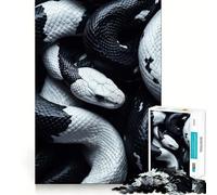 Puzzle da 1000 pezzi con serpenti bianchi e neri,incastri lisci,divertente,logico,stimolante,ideale per il gioco di logica e il tempo libero,perfetto come regalo di Natale (38x52cm)